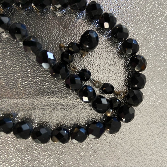 Vintage Black Faceted Glass Necklace❣️ - Picture 2 of 8